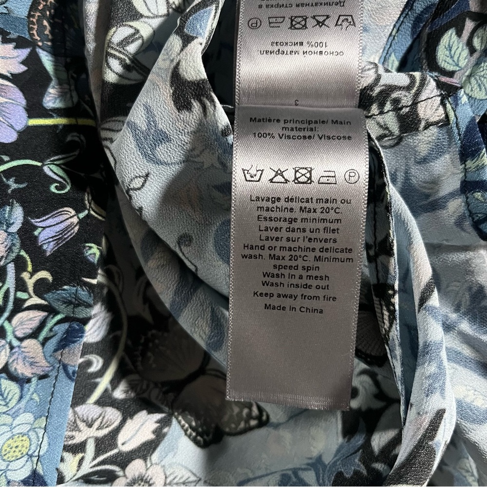 NWT Zadig & Voltaire Refla bohemian Patch Oxford blue printed Dress - Picture 15 of 15